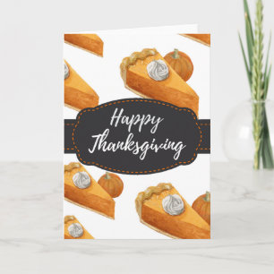 Carte de voeux de thanksgiving de tarte de