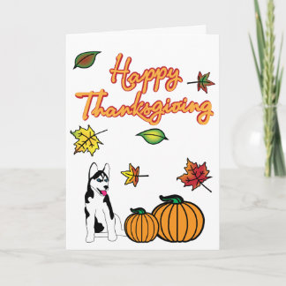 Carte de voeux de Thanksgiving Husky