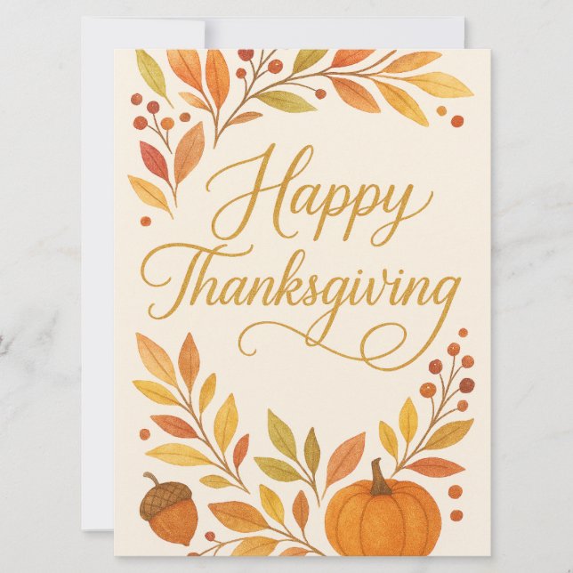 Carte de vœux de Thanksgiving joyeux (Devant)