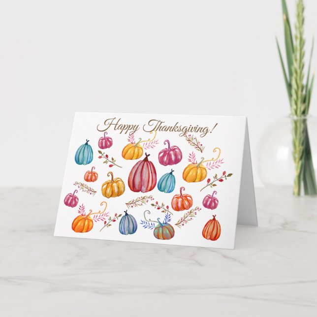 Carte de vœux de Thanksgiving joyeux (Devant)