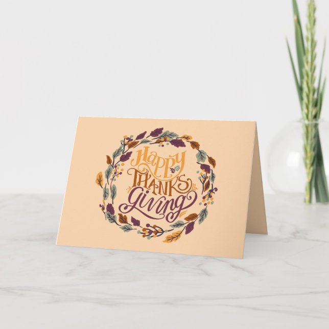 Carte de vœux de Thanksgiving joyeux (Devant)