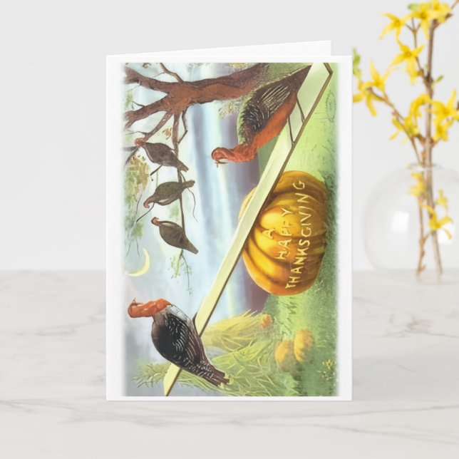 Carte de vœux de Thanksgiving joyeux (Fleur jaune)