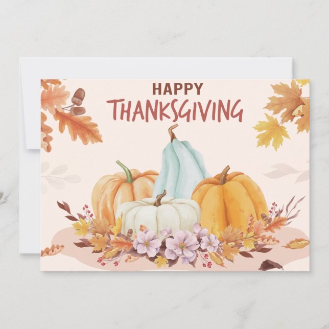 Carte de vœux de Thanksgiving joyeux (Devant)