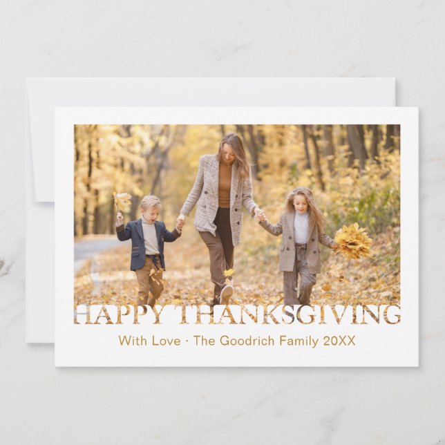 Carte de vœux de Thanksgiving photo joyeuse Fête (Devant)