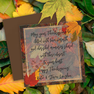 Carte de vœux de Thanksgiving pour la famille aux