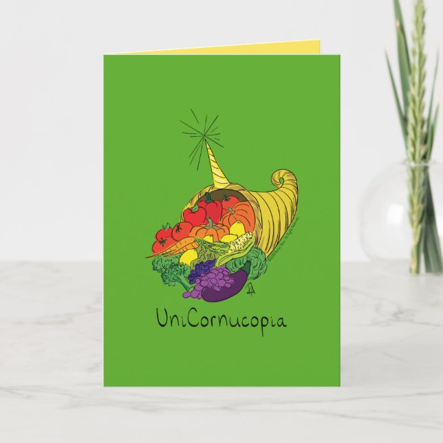 Carte de vœux de Thanksgiving Unicornucopia (Devant)