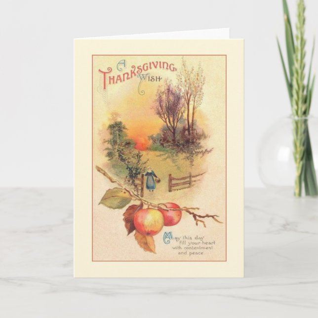 Carte de voeux de Thanksgiving vintage (Devant)