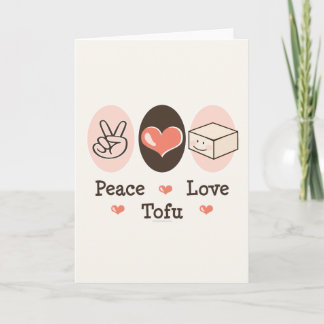 Carte de voeux de tofu d'amour de paix