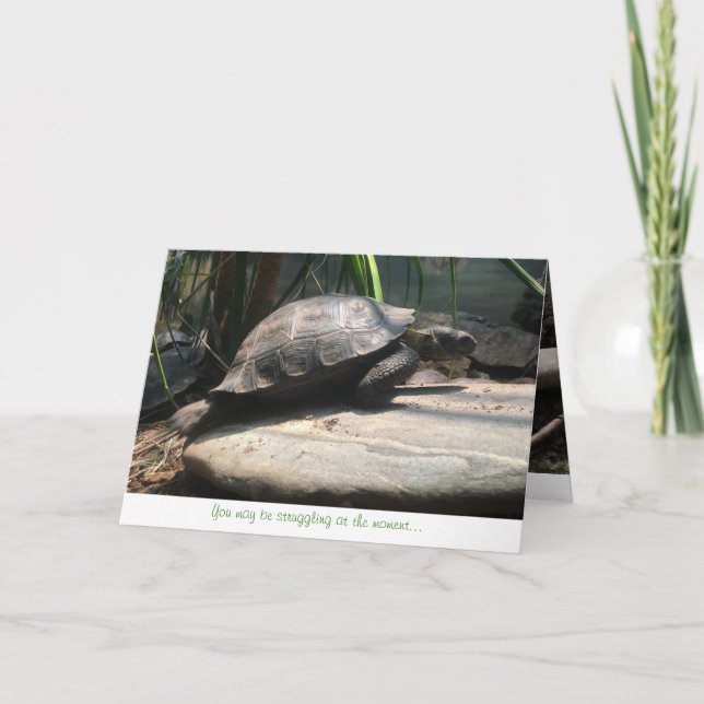 carte de voeux de tortue de bébé (encouragement) (Devant)