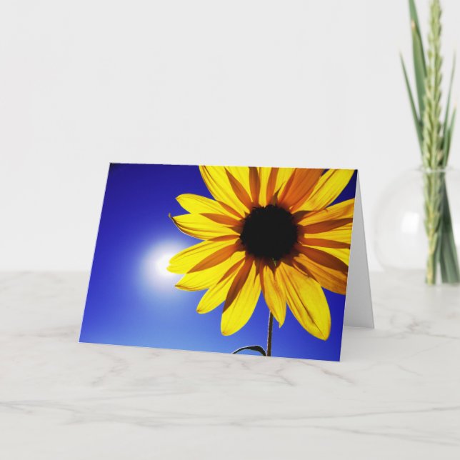 Carte de voeux de tournesol au soleil (Devant)