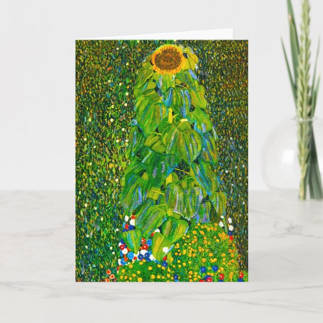 Carte de voeux de tournesol de Gustav Klimt (Devant)