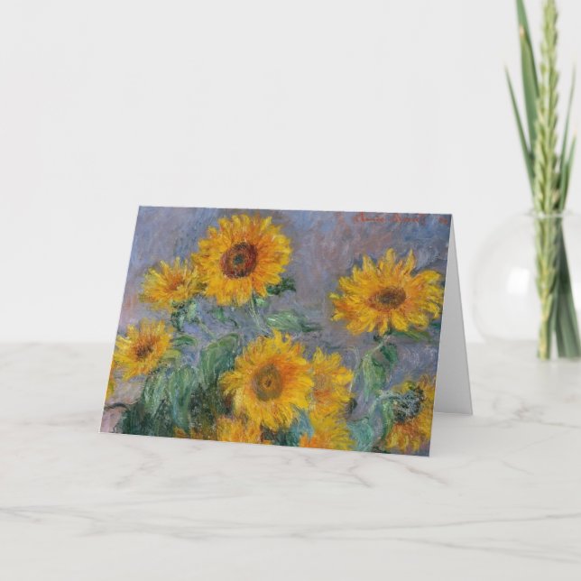 Carte de voeux de tournesol, tournesols Monet (Devant)