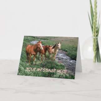 Carte de voeux de trio de cheval