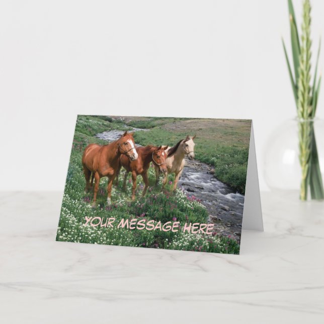 Carte de voeux de trio de cheval (Devant)
