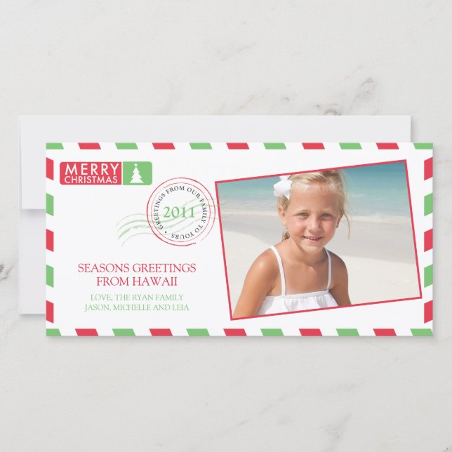 Carte de voeux de vacances Airmail (Devant)