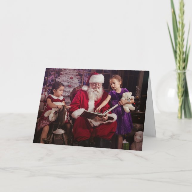 Carte de voeux de vacances avec le Père Noël (Devant)