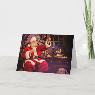 Carte de voeux de vacances avec le Père Noël