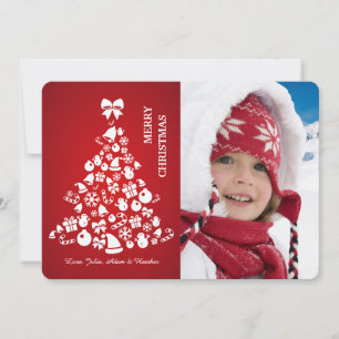 Carte de vœux de vacances avec photo d'arbre joyeu