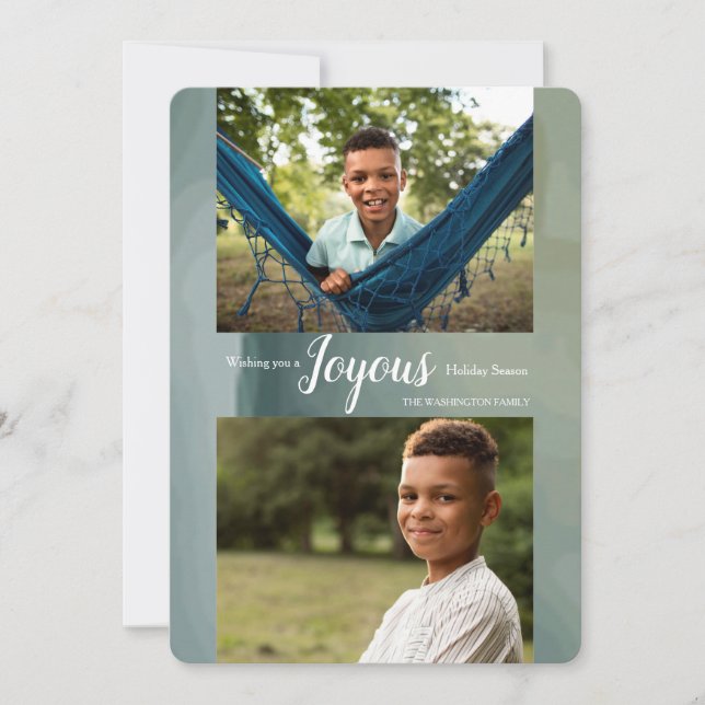 Carte de vœux de vacances avec photo de message jo (Devant)