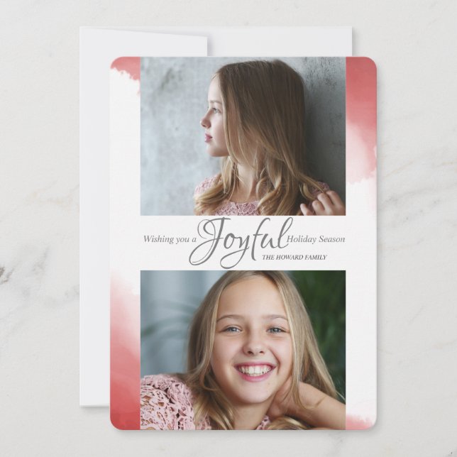 Carte de vœux de vacances avec photo de message jo (Devant)