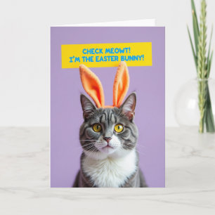 Carte de vœux de vacances avec un costume de chat 