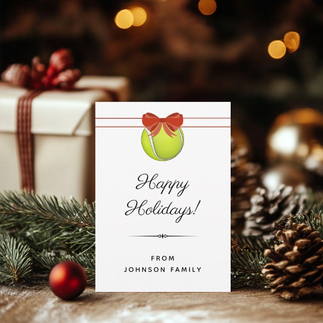 Carte de vœux de vacances avec un ruban rouge et u (Créateur téléchargé)