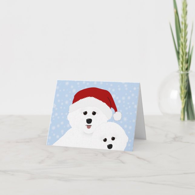 Carte de voeux de vacances Bichon Frise (Devant)