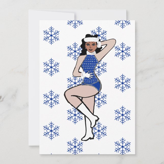 Carte de vœux de vacances Blue Snow Dancer (Devant)