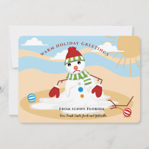 Carte de vœux de vacances Bonhomme de neige qui fo