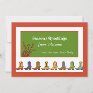 Carte de vœux de vacances Bottes en rangée