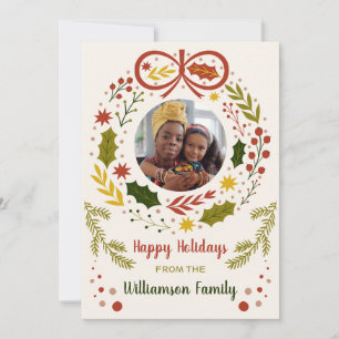 Carte de vœux de vacances Bows and Boughs