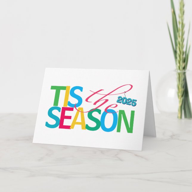 Carte de vœux de vacances C'est la saison (Devant)