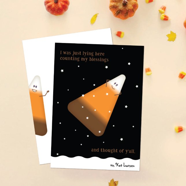 Carte de vœux de vacances de chocolat Candy Corn H (Créateur téléchargé)