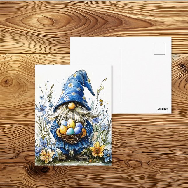 Carte de vœux de vacances de gnome de Pâques (Créateur téléchargé)