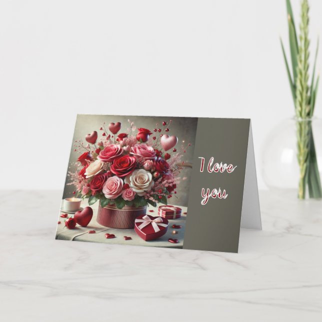 Carte de vœux de vacances de la Saint-Valentin Amo (Devant)