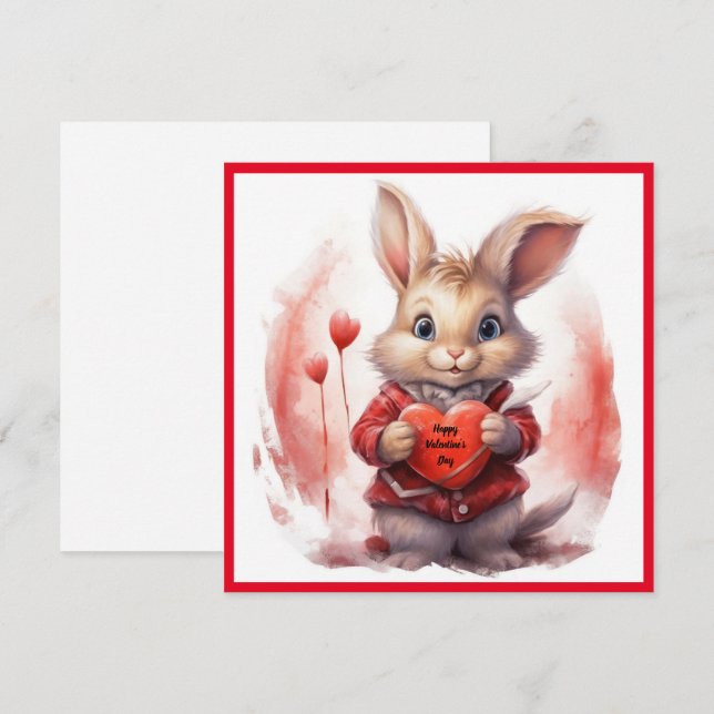 Carte de vœux de vacances de lapin de la Saint-Val (Devant / Derrière)