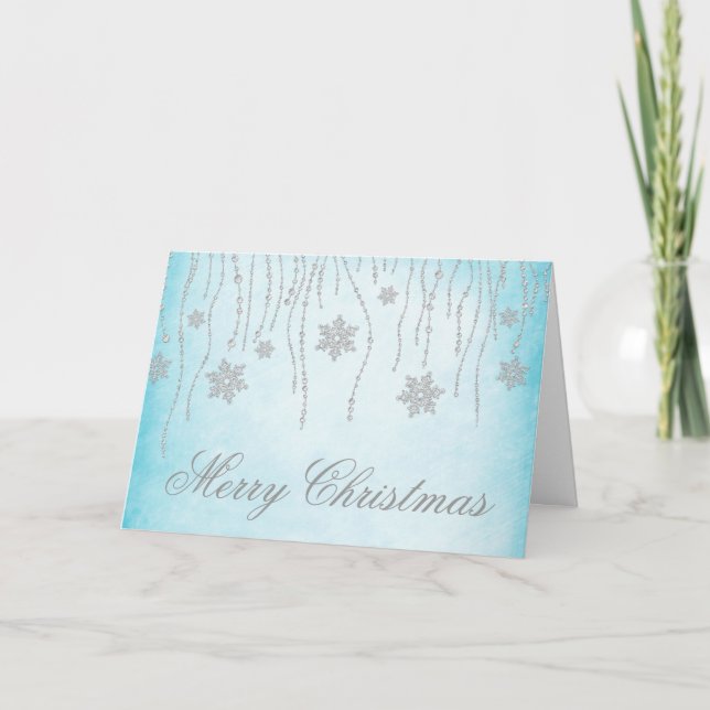 Carte de voeux de vacances de Noël de flocons de (Devant)