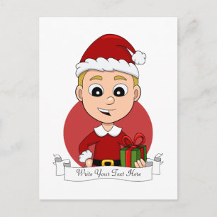carte de vœux de vacances de Noël garçon dessin an