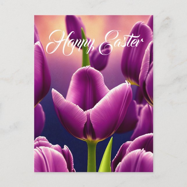 Carte de vœux de vacances de Pâques Champ de Tulip (Devant)