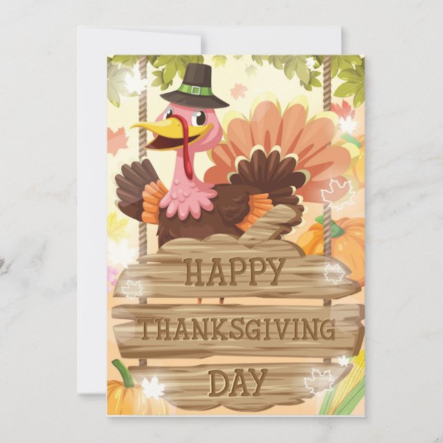 Carte de vœux de vacances de Thanksgiving joyeux (Devant)