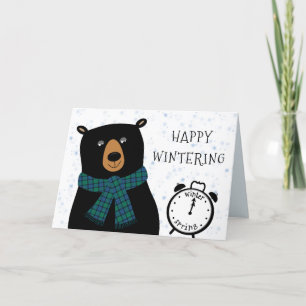 Carte de vœux de vacances d'hiver Happy Bear
