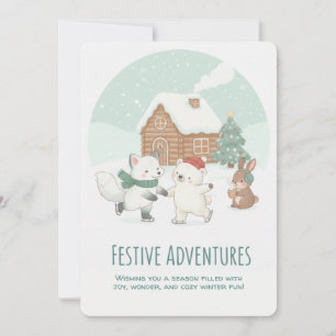 Carte de vœux de vacances d'hiver mignonne