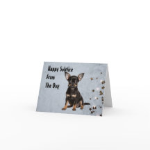 Carte de voeux de vacances du chien