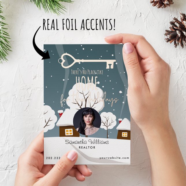 Carte de vœux de vacances d'un agent immobilier en (Créateur téléchargé)