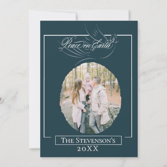 Carte de vœux de vacances Écriture de Paix sur Ter (Devant)