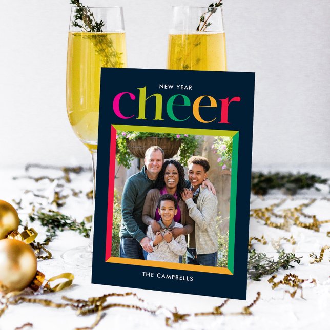 Carte de vœux de vacances Edgy Frame Bonne Année (Créateur téléchargé)