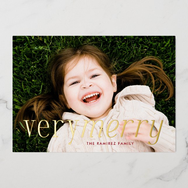 Carte de vœux de vacances en papier d'aluminium tr (Recto)