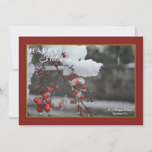 Carte de vœux de vacances enneigées de Berry Branc