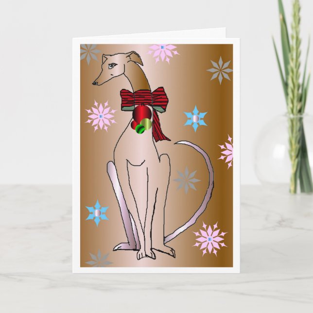 Carte de voeux de vacances "Fancy Collar Whippet D (Devant)