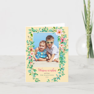 Carte de vœux de vacances Fleurs tropicales Vœux c